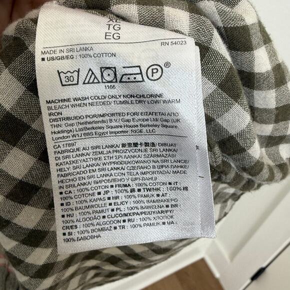 Women's Banana Republic Soft Wash Button Up XL Green Orange Yellow Cotton - Picture 5 of 7